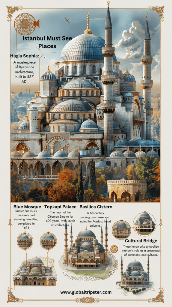 Istanbul Famous Landmarks infographic