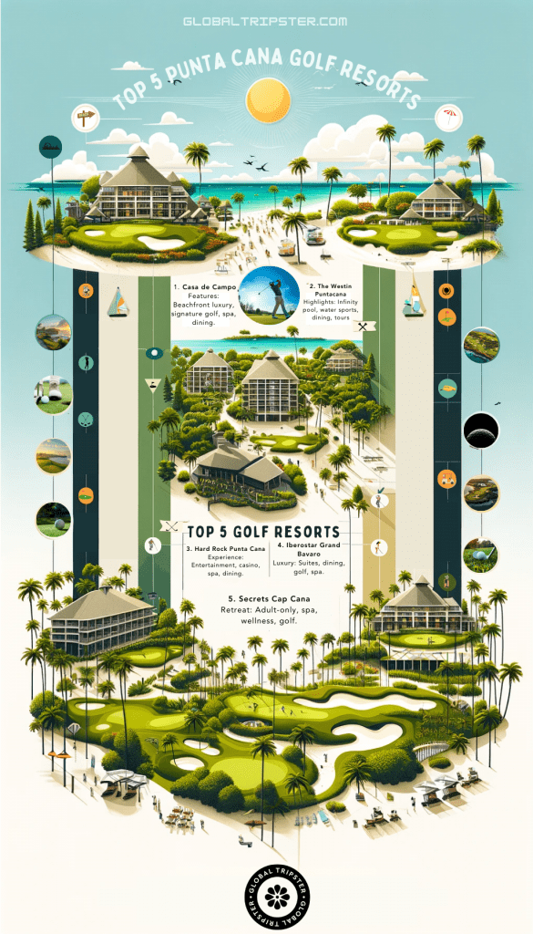 top 5 punta cana golf resorts infographic