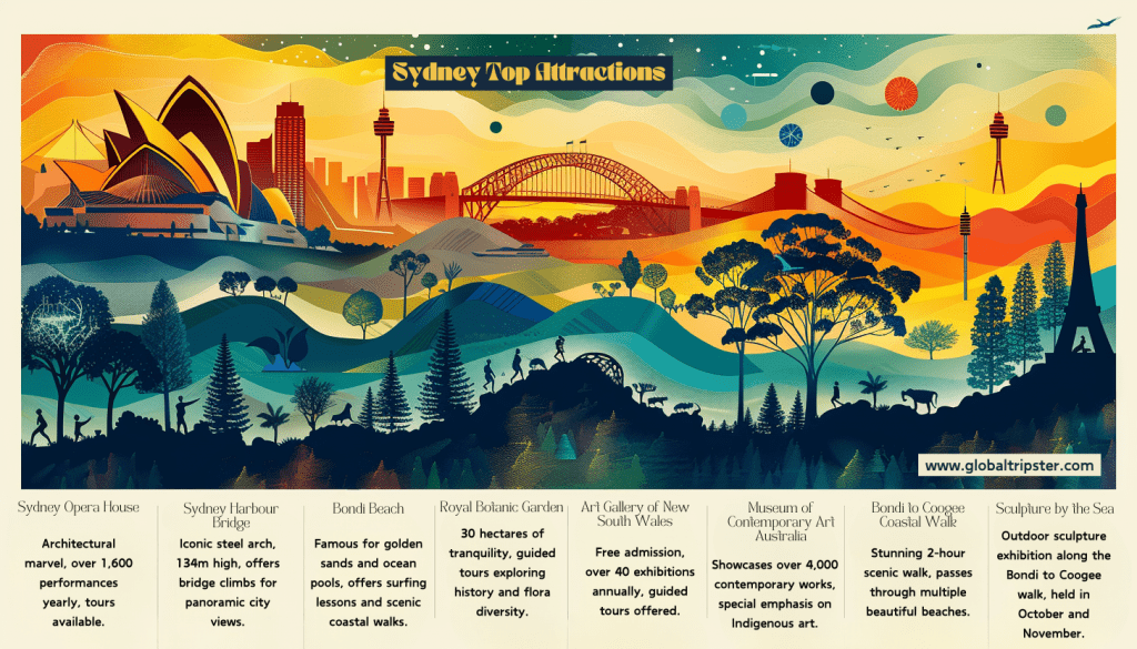 Sydney Top Attractions infographic